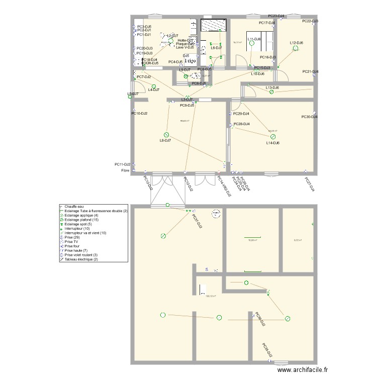 david. Plan de 10 pièces et 251 m2