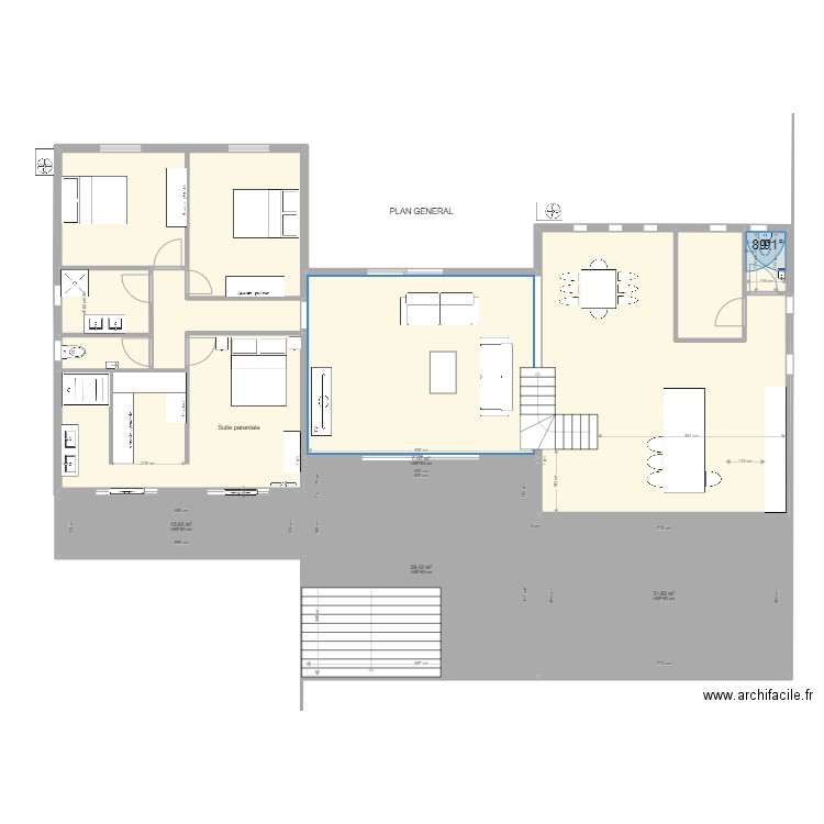 PLAN FOLELLI V5 VIERGE. Plan de 13 pièces et 236 m2