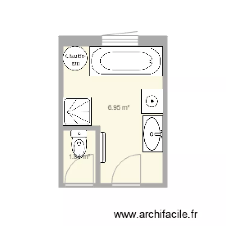 SdB Existant PLANA. Plan de 