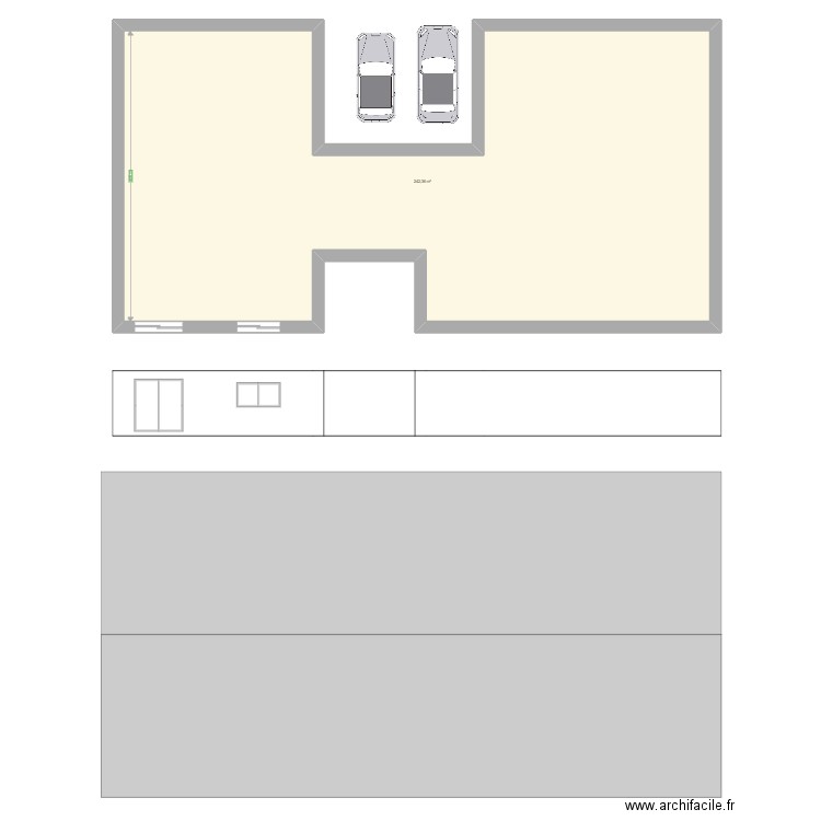34DV13. Plan de 1 pièce et 242 m2