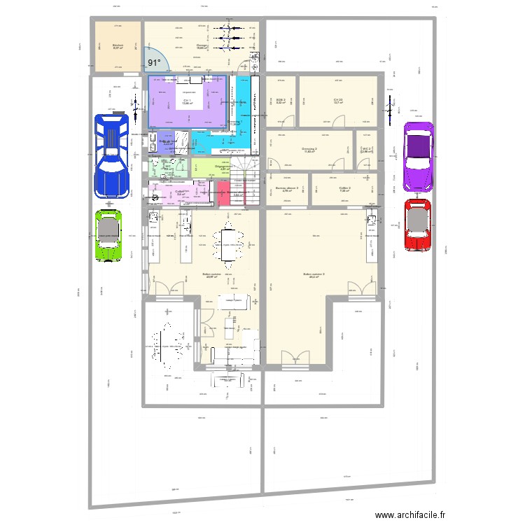 la cigale et la fourmi sous sol maison 2. Plan de 29 pièces et 318 m2