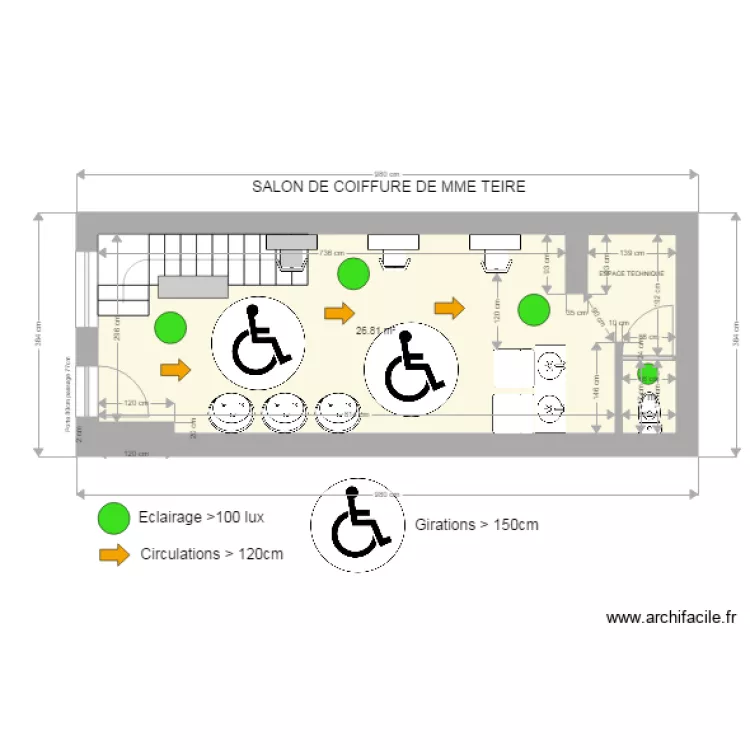 SALON DE COIFFURE . Plan de SALON DE COIFFURE . Plan de