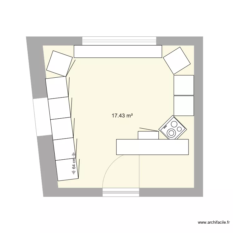Villetrun Cuisine avec r&eacute;cup&eacute;ration 2. Plan de 