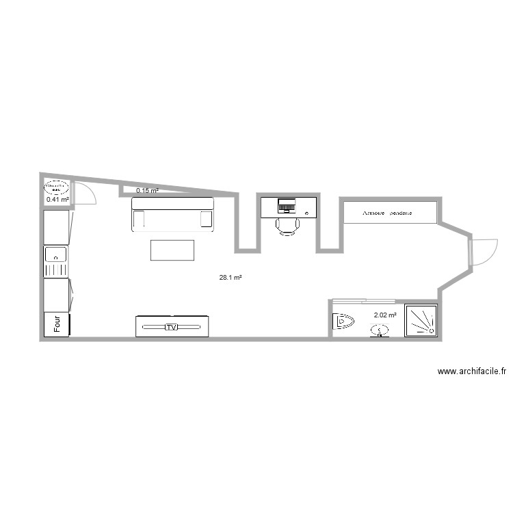 STUDIO 2. Plan de 0 pièce et 0 m2