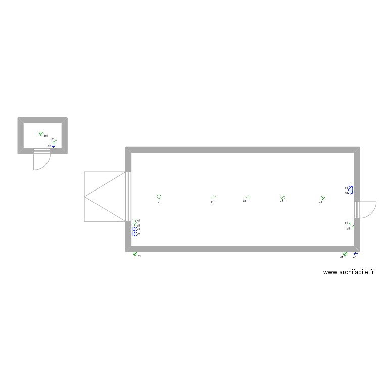 bac 150 étable. Plan de 2 pièces et 52 m2