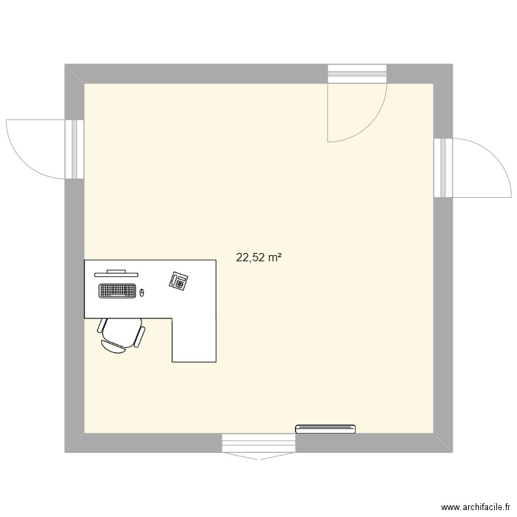 q10. Plan de 1 pièce et 23 m2