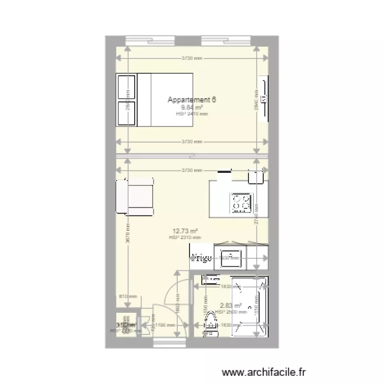Appartement 06 mm. Plan de 