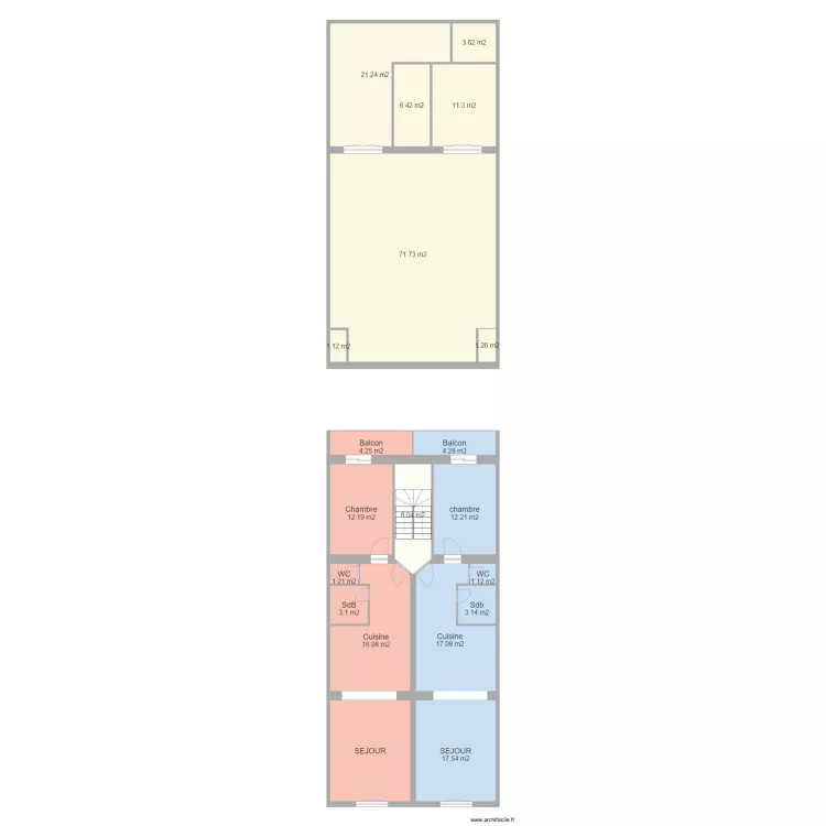 clemenceau Etages. Plan de 