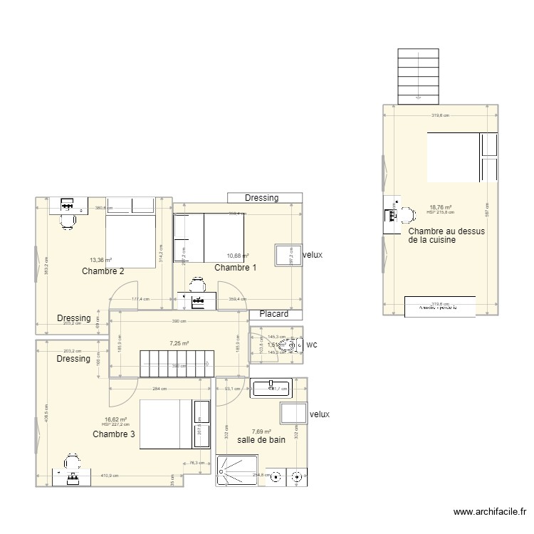 1er etage projet coloc. Plan de 0 pièce et 0 m2