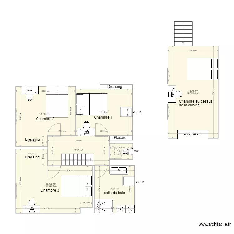 1er etage projet coloc. Plan de 