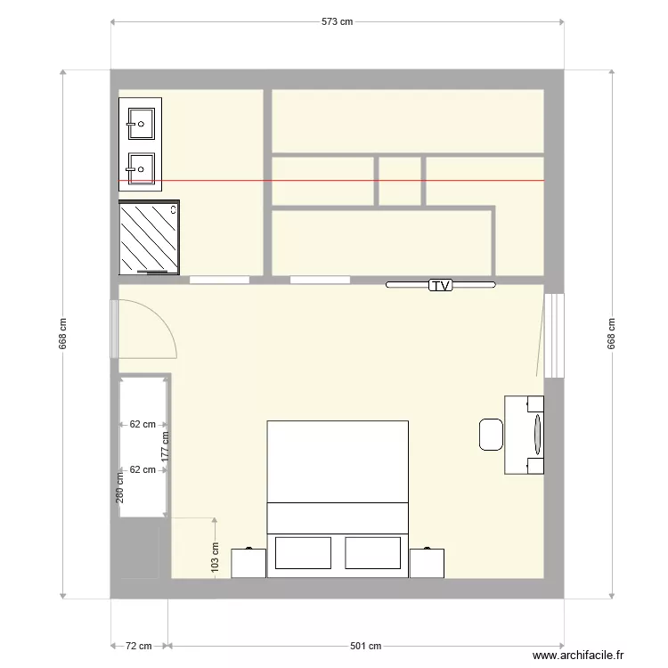 Placards Chambre Parents. Plan de 