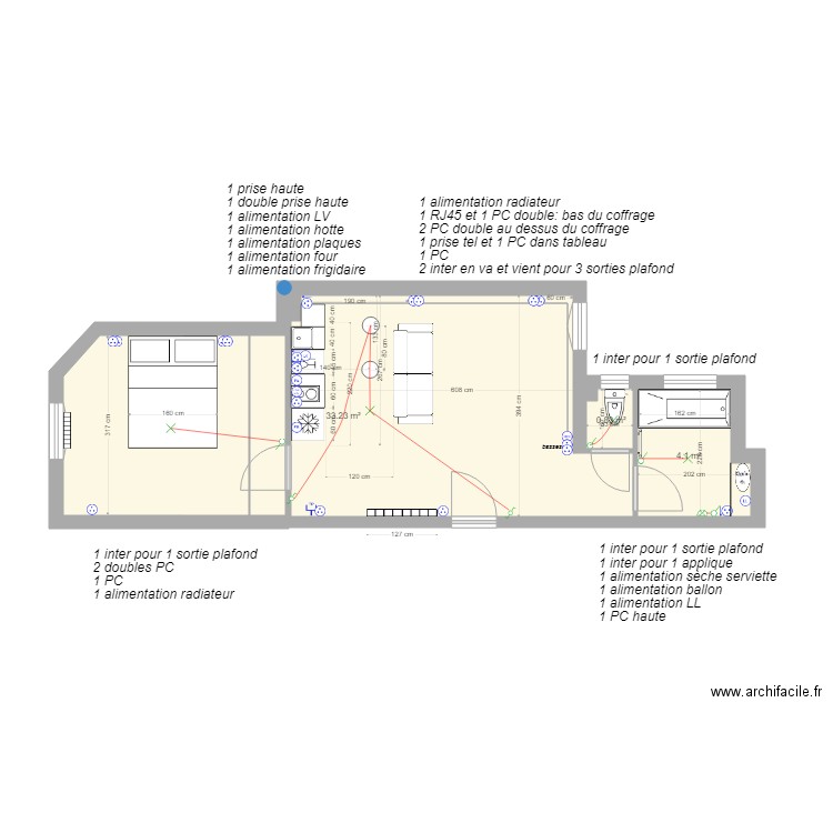 plan elec v de c. Plan de 0 pièce et 0 m2