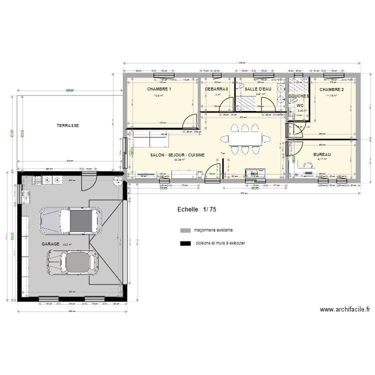  DISPOSITION GARAGE REDUIT. Plan de 0 pièce et 0 m2