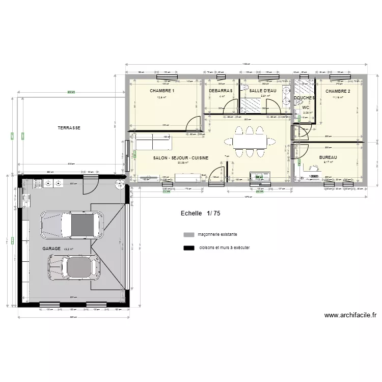 DISPOSITION GARAGE REDUIT. Plan de 