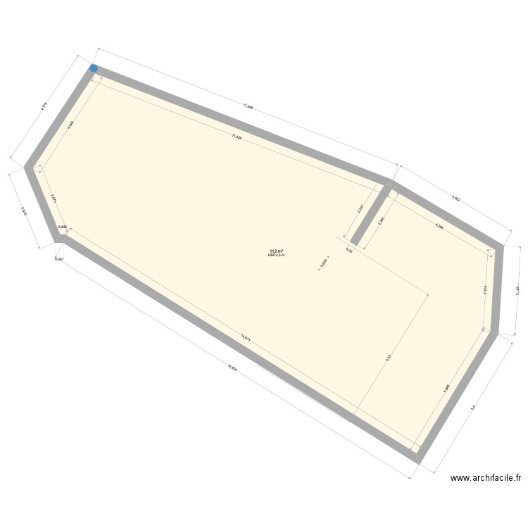 robert 5. Plan de 1 pièce et 112 m2