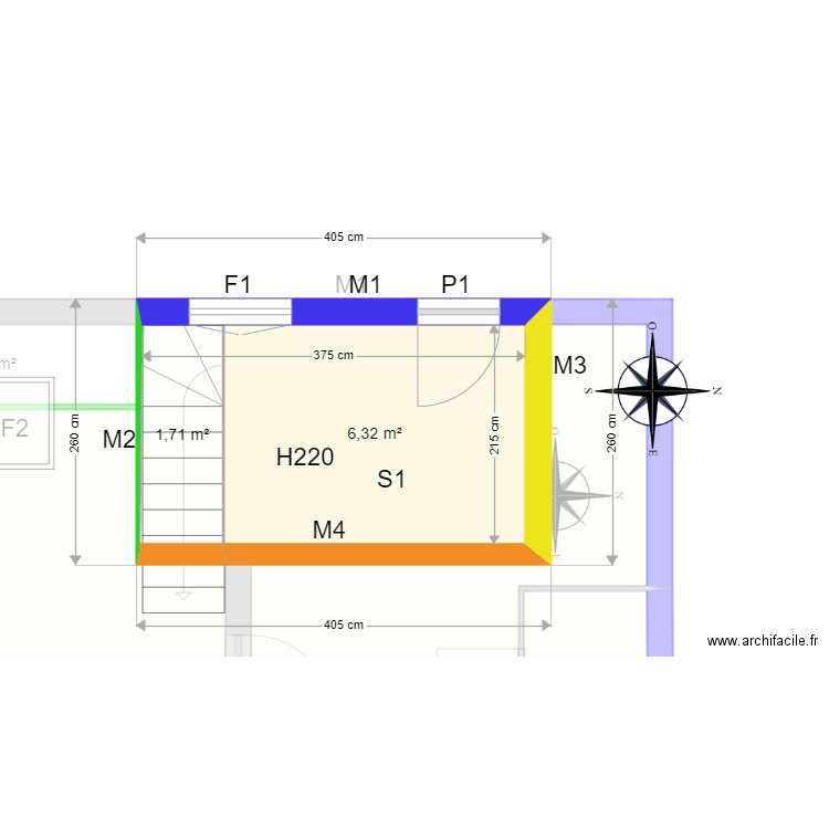 Plan DE FOMBELLE. Plan de 8 pièces et 57 m2