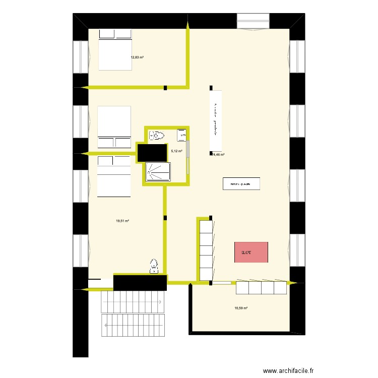 APPART2. Plan de 5 pièces et 123 m2