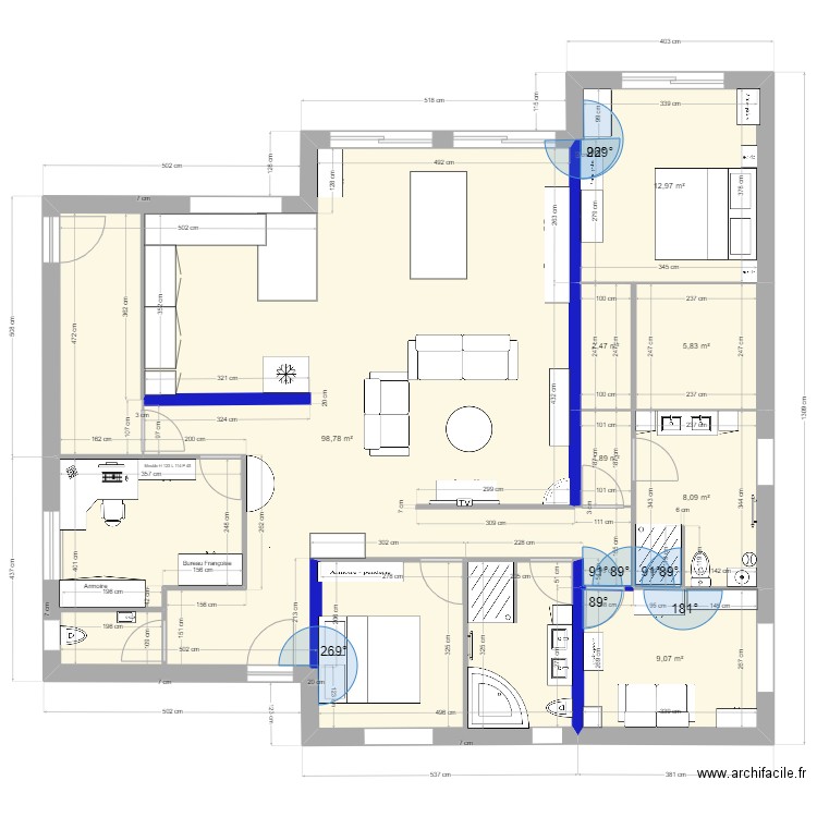 Plan 6. Plan de 7 pièces et 139 m2