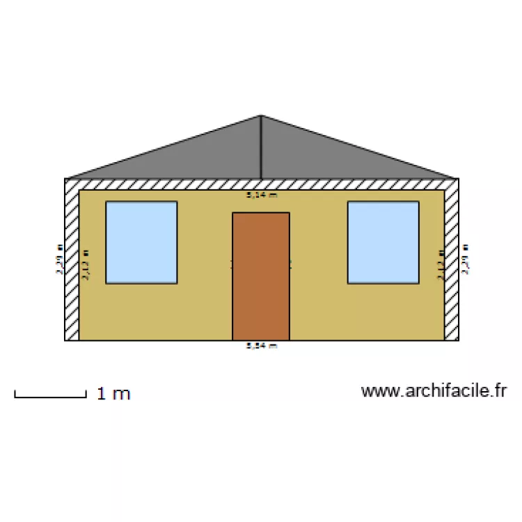 FACE AVANT ABRI DE JARDIN. Plan de 