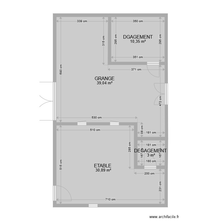 BI 8183 GRANGE. Plan de 4 pièces et 83 m2