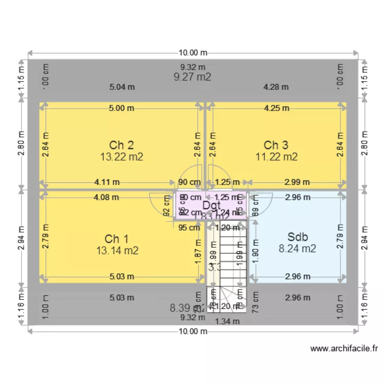 DELWALLE JUPON ETAGE. Plan de 