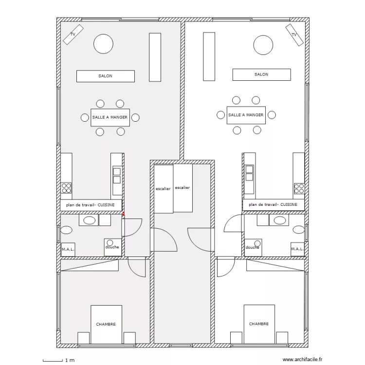 1er ETAGE 17-02-2012 (idem 2&egrave;me ETAGE) -sans cotations. Plan de 
