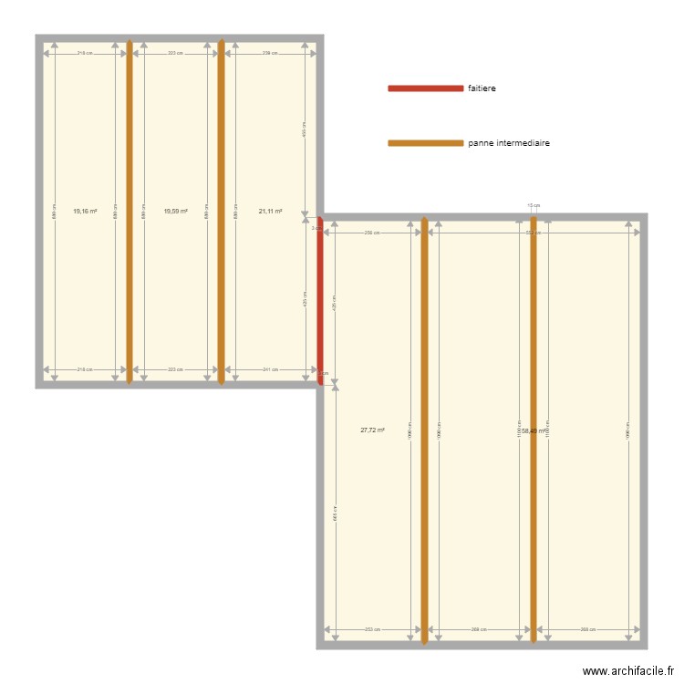 mercadier. Plan de 5 pièces et 146 m2