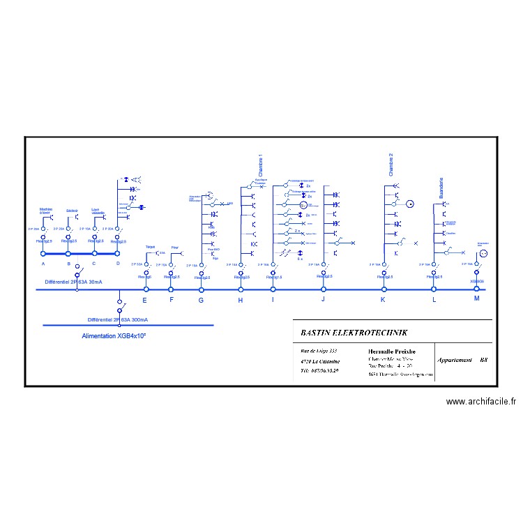 Appartement B11 Schema unifilaire. Plan de 0 pièce et 0 m2