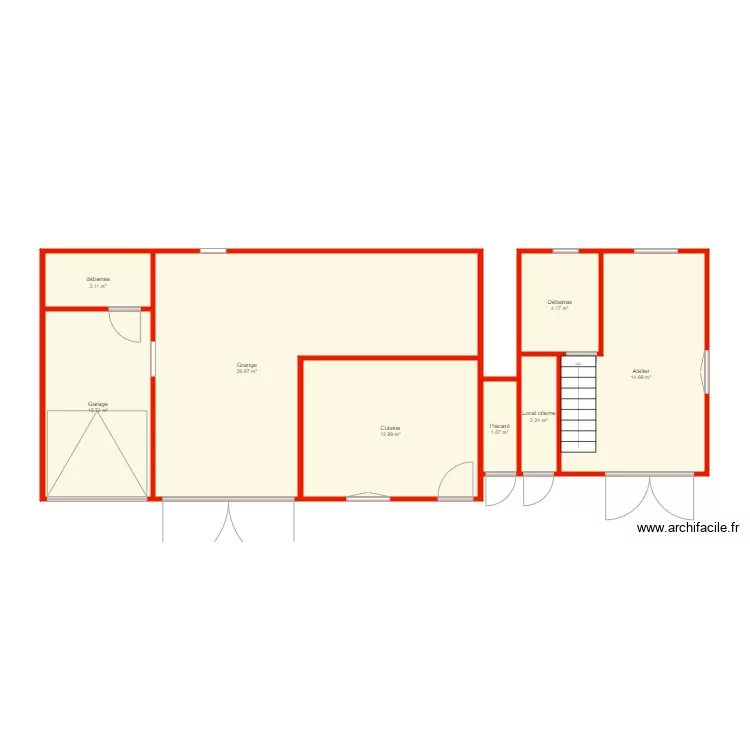 BI 5021 annexe grange non c&ocirc;t&eacute;. Plan de 