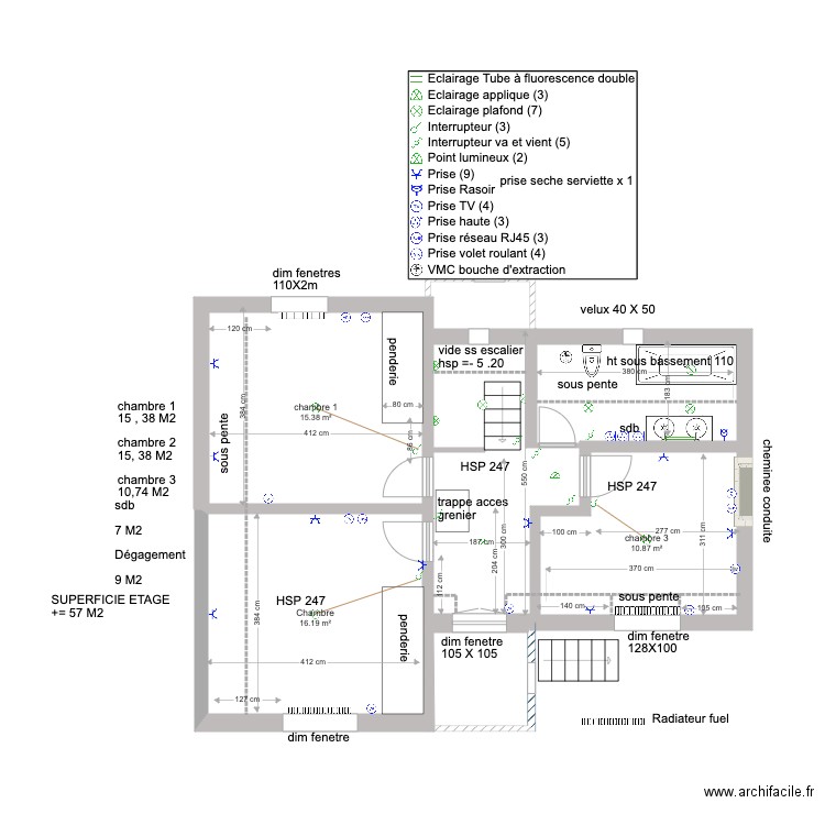 GUIMAEC ETAGE EXISTANT A. Plan de 0 pièce et 0 m2