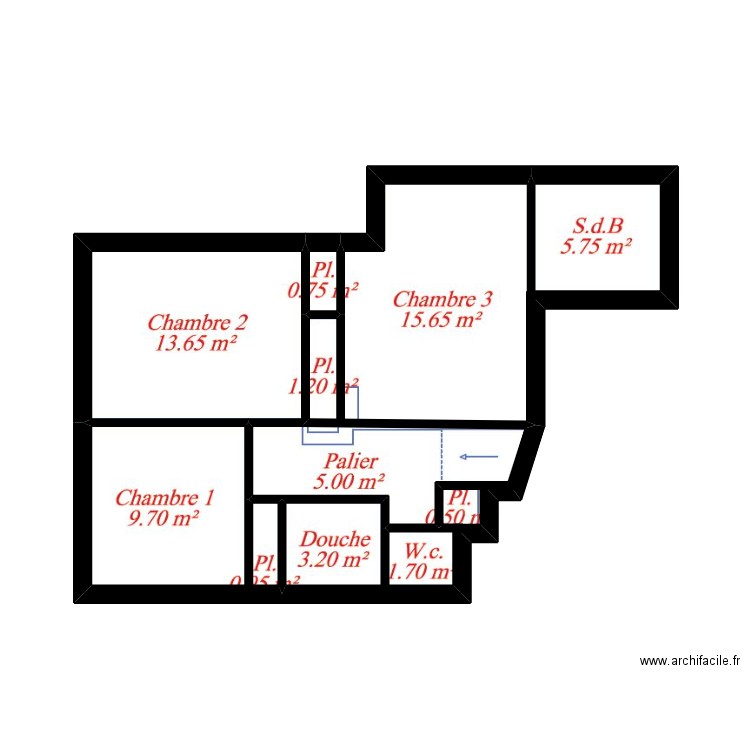 Albrengues. Plan de 13 pièces et 177 m2