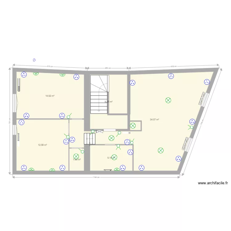 PLAN RL 1er &eacute;tage ELECTRICITE. Plan de 