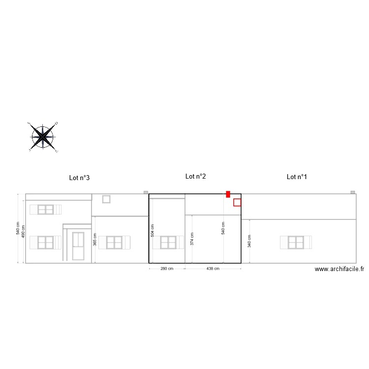 Plan Facades Nord Est Projeté. Plan de 0 pièce et 0 m2