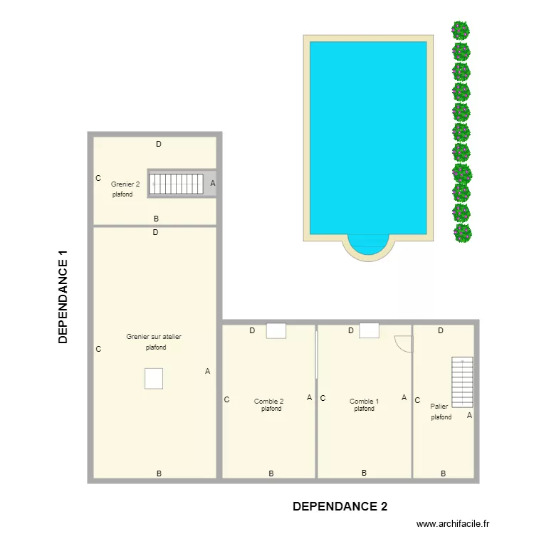 remigner dependances etage. Plan de 