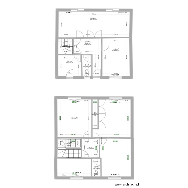 garnon. Plan de 11 pièces et 67 m2