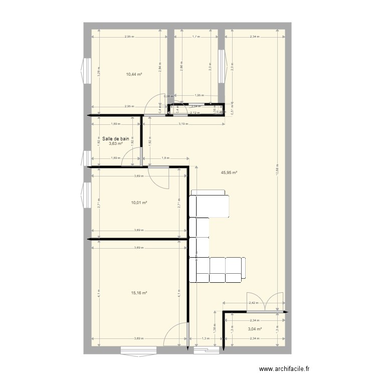 hamza335. Plan de 6 pièces et 88 m2