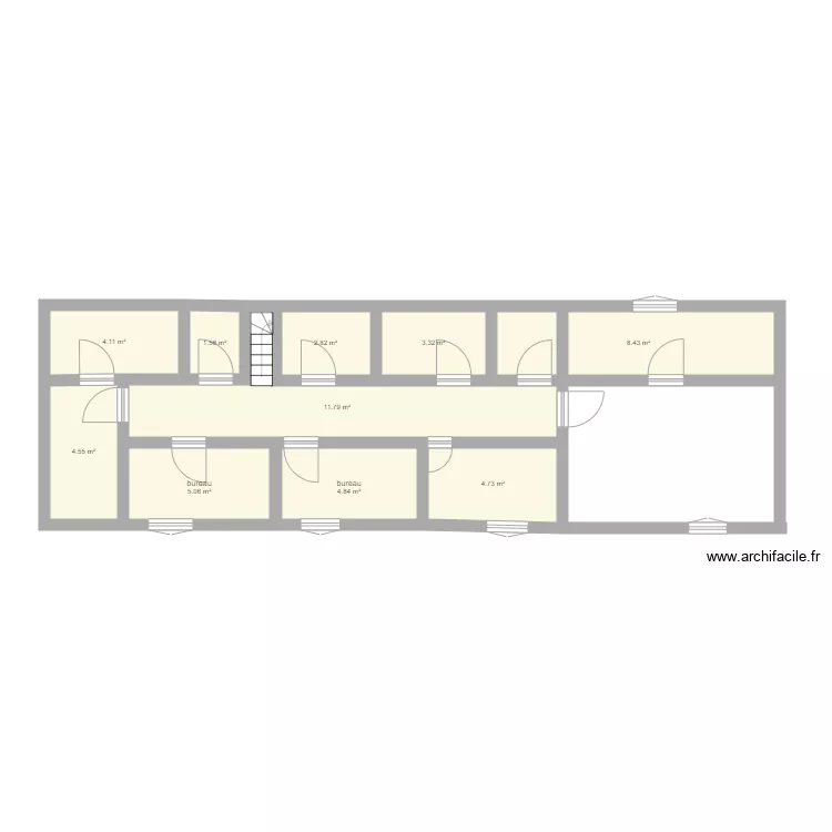 B&acirc;timent Voltaire 1er &eacute;tage. Plan de 