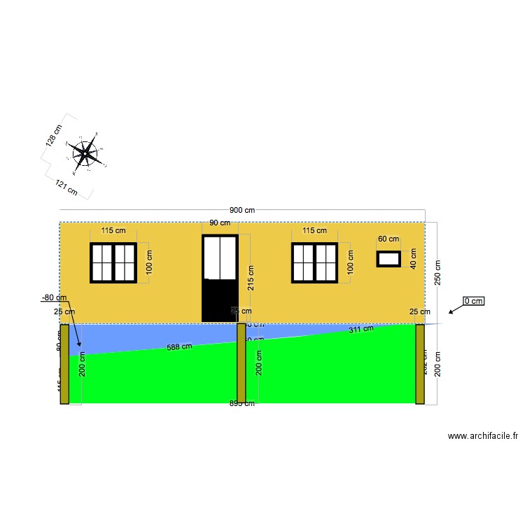 FACADE COTE CHAMP. Plan de 0 pièce et 0 m2