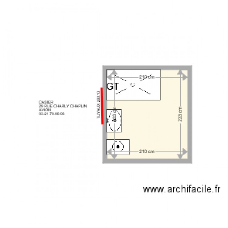 CASIER . Plan de 0 pièce et 0 m2