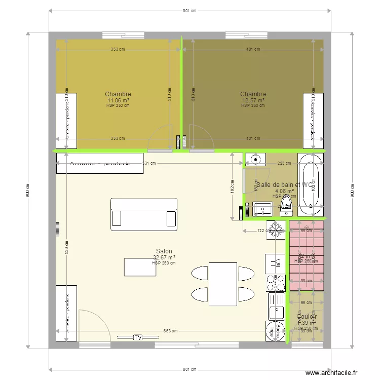 Logt C RDC 2. Plan de 