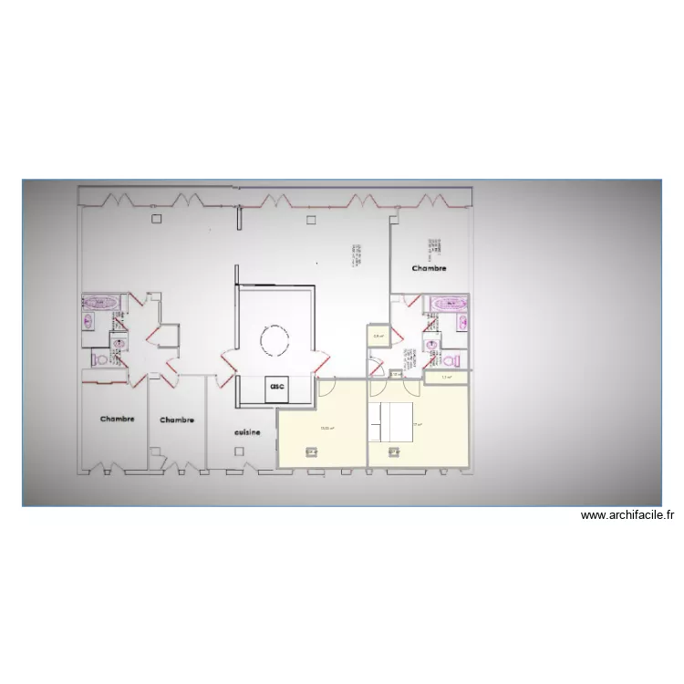 BAYE CHAMBRE PARENTALE. Plan de 