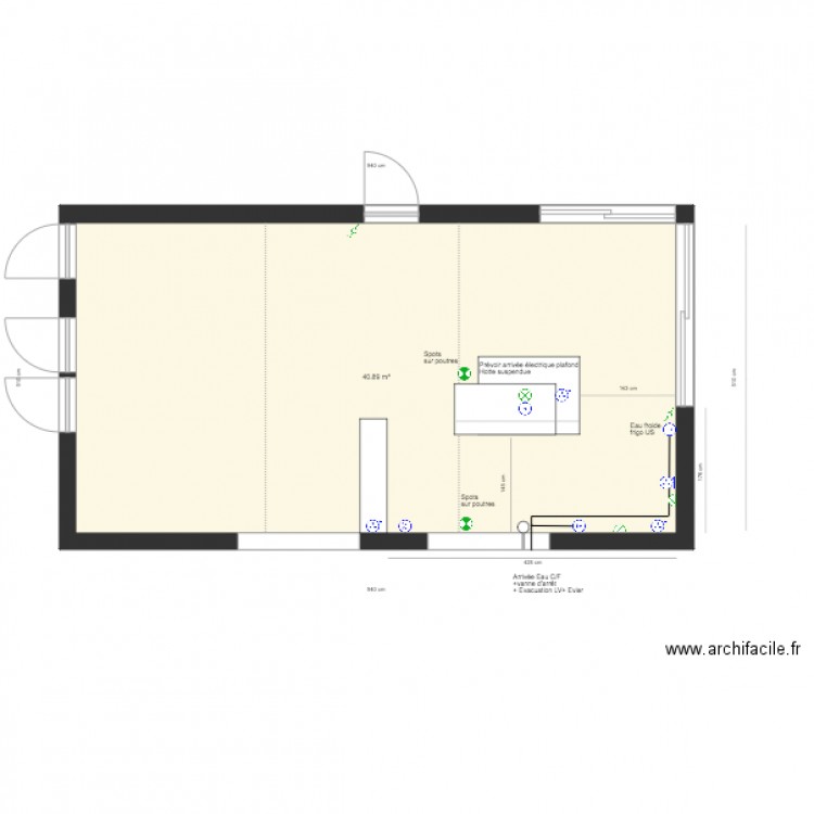 CUISINE plan technique. Plan de 0 pièce et 0 m2