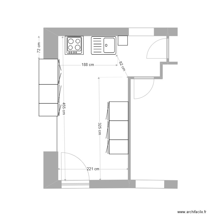 cuisine six fours. Plan de 0 pièce et 0 m2