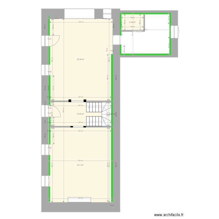 rdc kerdianou . Plan de 5 pièces et 80 m2