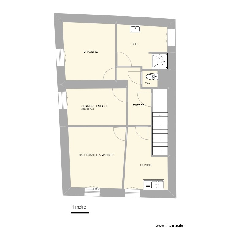 LLUCIA 12 R+2. Plan de 7 pièces et 51 m2