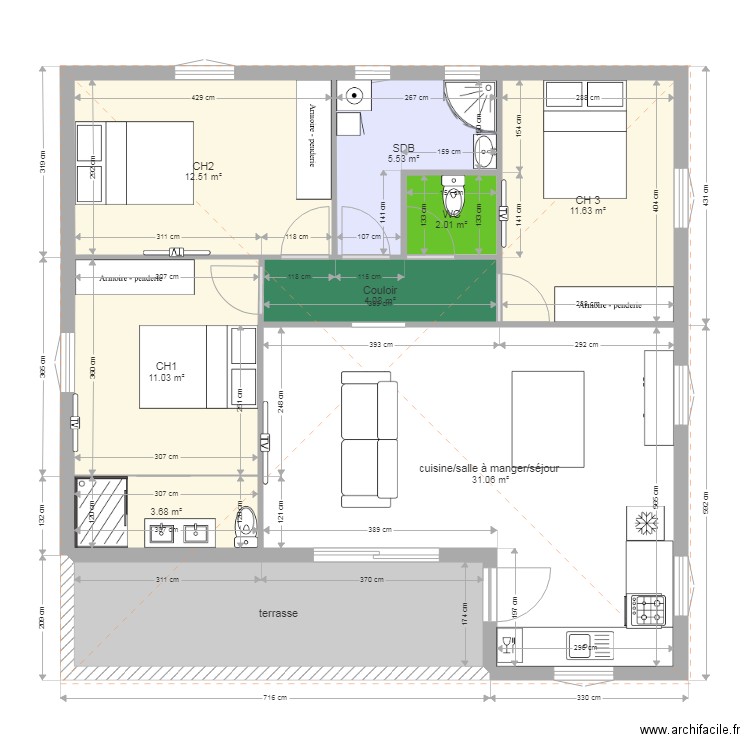 plan maison F4 cambium 2. Plan de 0 pièce et 0 m2