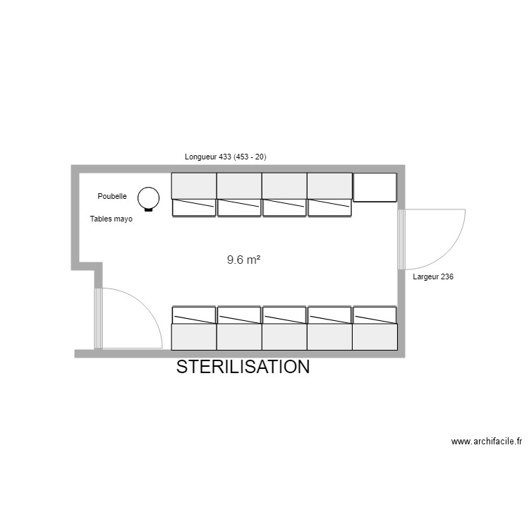 NPMAIRIE STE V1. Plan de 1 pièce et 10 m2