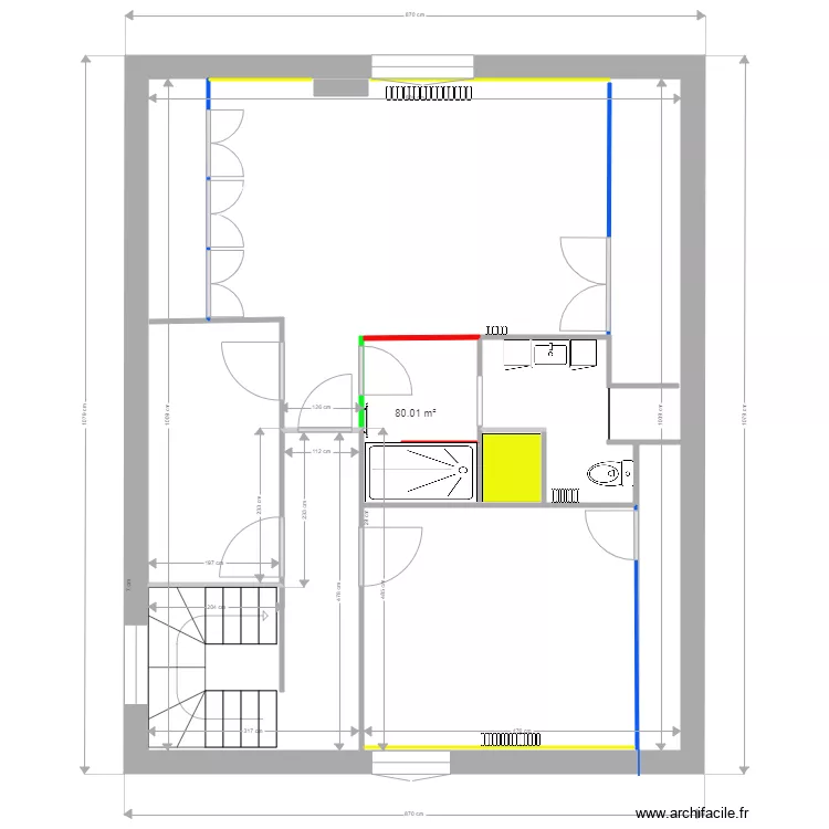 Hippolyte PINAUD 2 i&egrave;me &eacute;tage travaux 03 11 2020. Plan de 
