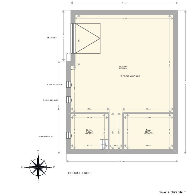 Bouquet. Plan de 14 pièces et 170 m2