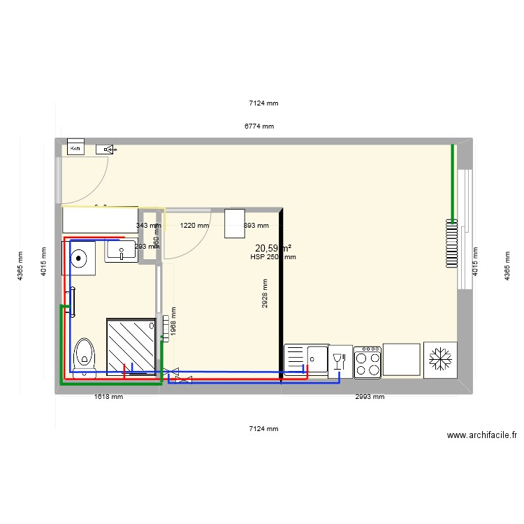25 Parmentier plomberie. Plan de 0 pièce et 0 m2
